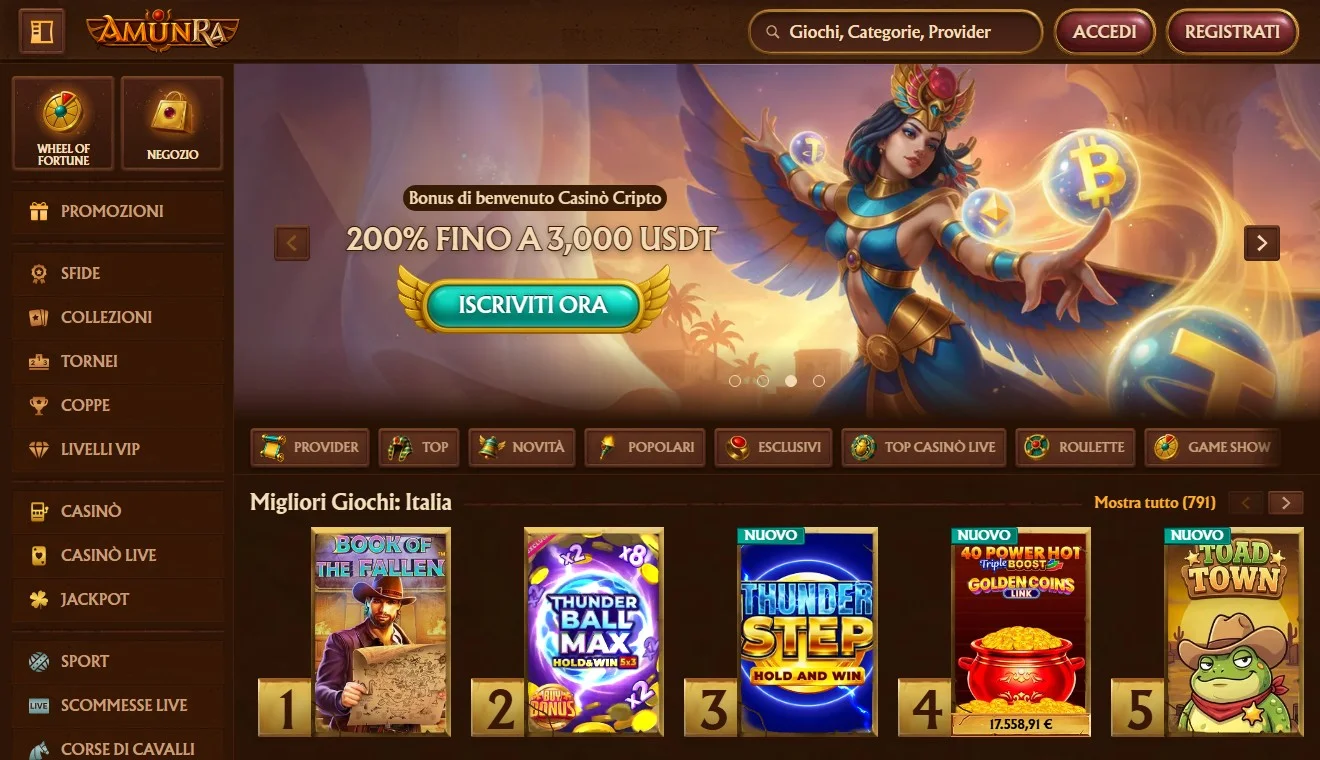 neteller casino: la homepage del casinò AmunRa