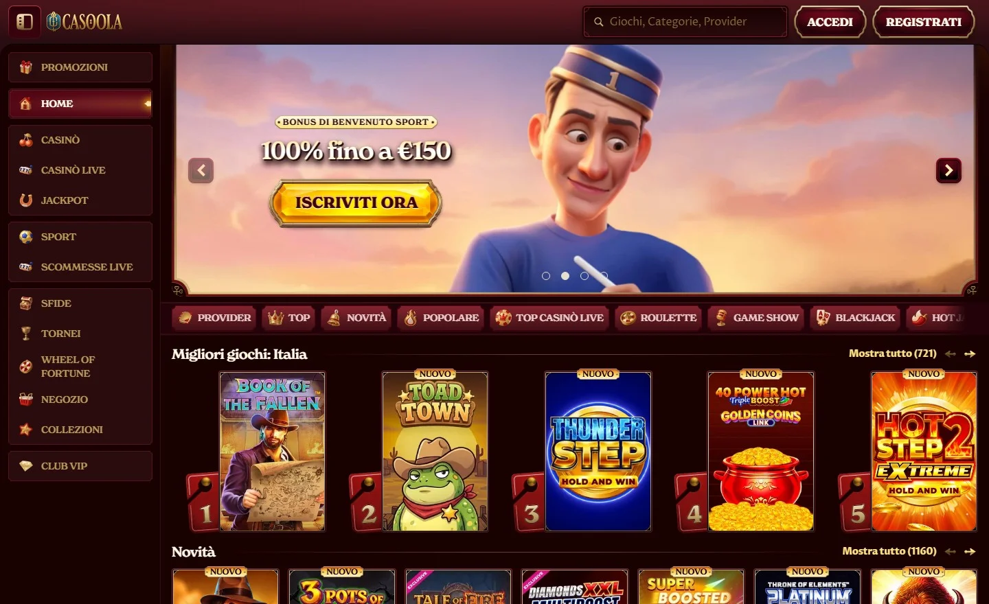 casinò non aams con neteller: la lobby di Casoola